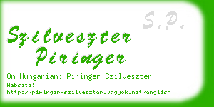 szilveszter piringer business card